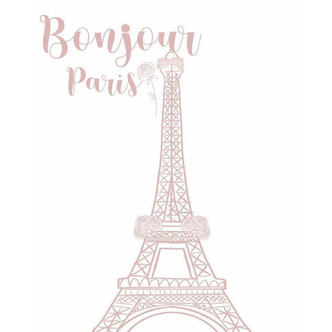 Bonjour Gold Ornate Wood Framed Art Print with Double Matting by Singleton, Ashley