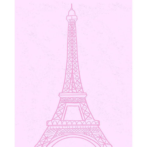 Pink Eiffel Tower Black Modern Wood Framed Art Print by Singleton, Ashley