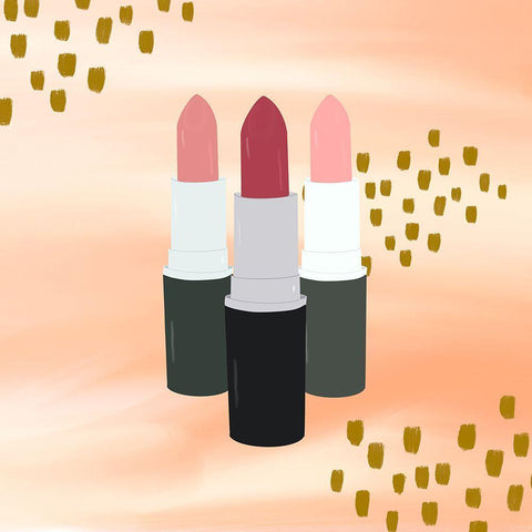 Lipstick White Modern Wood Framed Art Print with Double Matting by Singleton, Ashley