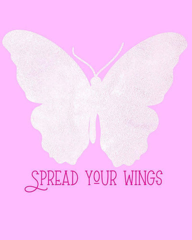 Bright Butterfly IV White Modern Wood Framed Art Print with Double Matting by Singleton, Ashley