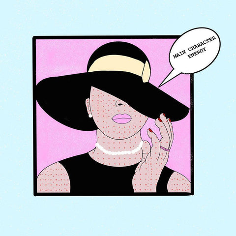 Main Character Energy White Modern Wood Framed Art Print by Singleton, Ashley