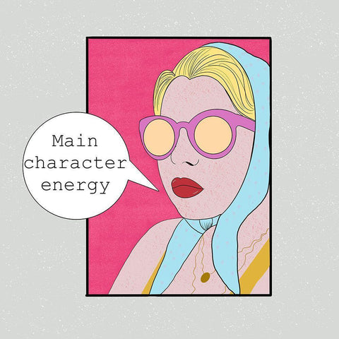 Main Character Energy II Black Modern Wood Framed Art Print by Singleton, Ashley