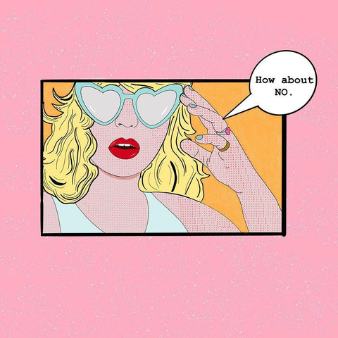 NO White Modern Wood Framed Art Print with Double Matting by Singleton, Ashley