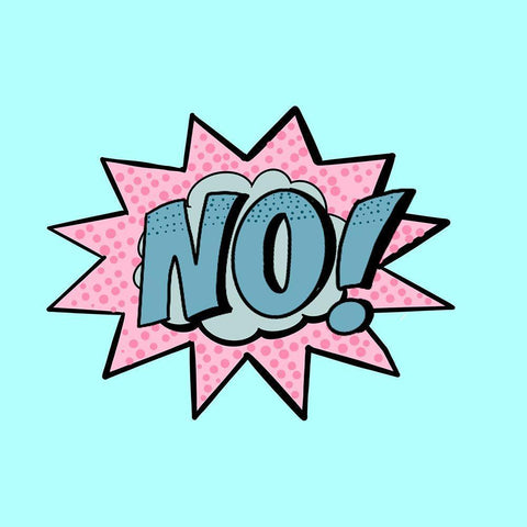 NO! White Modern Wood Framed Art Print with Double Matting by Singleton, Ashley