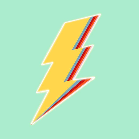 Lightning Bold White Modern Wood Framed Art Print with Double Matting by Singleton, Ashley