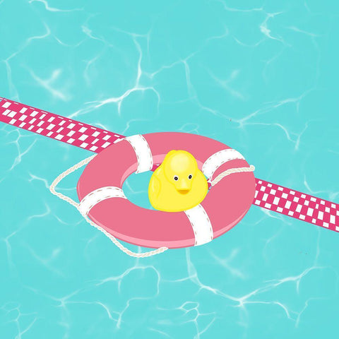 Rubber Duck Black Ornate Wood Framed Art Print with Double Matting by Singleton, Ashley