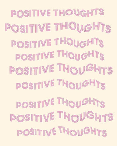 Positive Thoughts White Modern Wood Framed Art Print with Double Matting by Singleton, Ashley