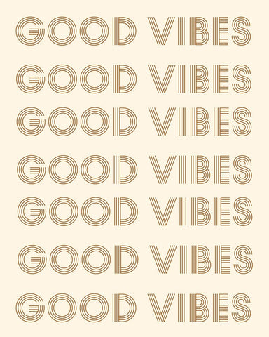 Good Vibes Black Ornate Wood Framed Art Print with Double Matting by Singleton, Ashley