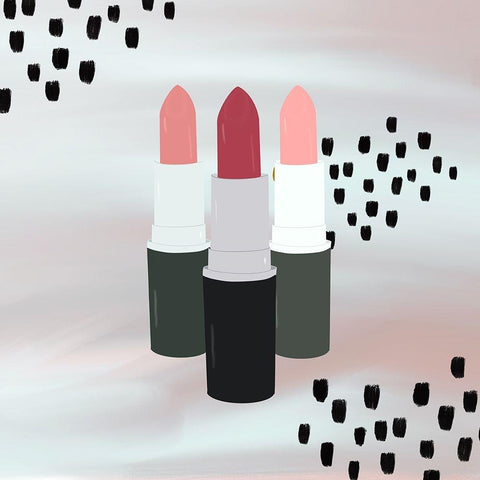 Lipstick Black Modern Wood Framed Art Print with Double Matting by Singleton, Ashley