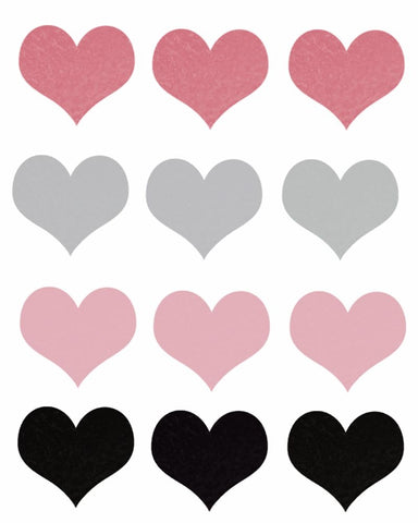 Hearts Black Ornate Wood Framed Art Print with Double Matting by Singleton, Ashley