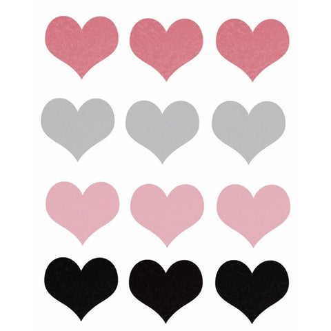 Hearts Black Modern Wood Framed Art Print by Singleton, Ashley