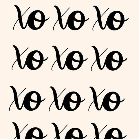 XO Black Modern Wood Framed Art Print with Double Matting by Singleton, Ashley