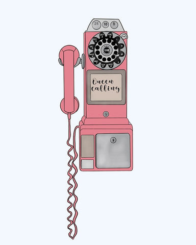 Vintage Phone Black Ornate Wood Framed Art Print with Double Matting by Singleton, Ashley