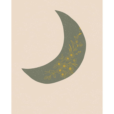 Moon White Modern Wood Framed Art Print by Singleton, Ashley