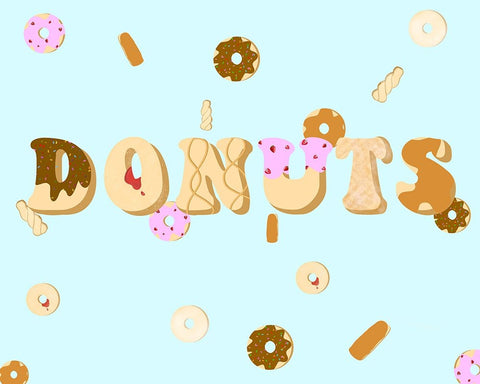 Donuts White Modern Wood Framed Art Print with Double Matting by Singleton, Ashley