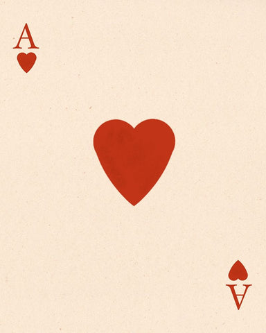 Ace of Hearts Black Modern Wood Framed Art Print by Singleton, Ashley