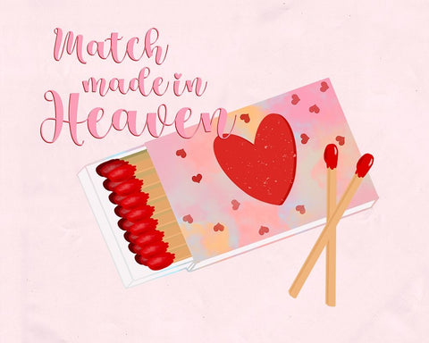 Match Made in Heaven White Modern Wood Framed Art Print with Double Matting by Singleton, Ashley