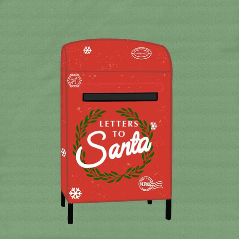 Christmas Mailbox Black Modern Wood Framed Art Print by Singleton, Ashley