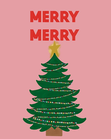 Merry Merry Black Ornate Wood Framed Art Print with Double Matting by Singleton, Ashley