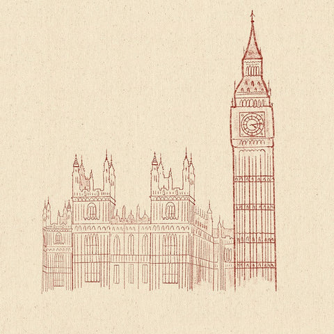 Big Ben Black Modern Wood Framed Art Print by Singleton, Ashley