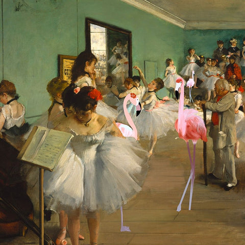 Bird Ballet Black Modern Wood Framed Art Print by Singleton, Ashley