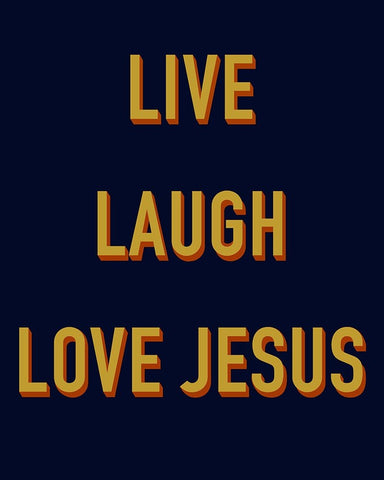 Live, Laugh, Love Jesus II White Modern Wood Framed Art Print with Double Matting by Singleton, Ashley