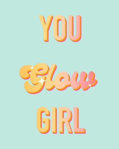 You Glow Girl Black Modern Wood Framed Art Print by Singleton, Ashley