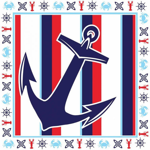 Ahoy IX White Modern Wood Framed Art Print with Double Matting by ND Art and Design