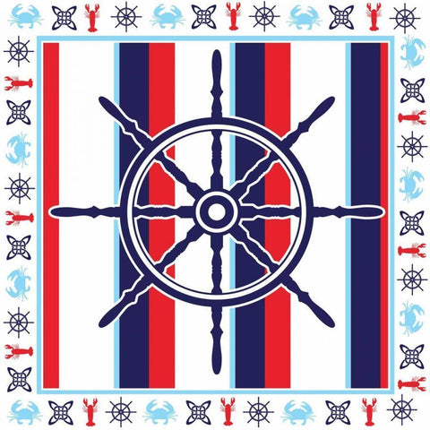 Ahoy XIII White Modern Wood Framed Art Print with Double Matting by ND Art and Design