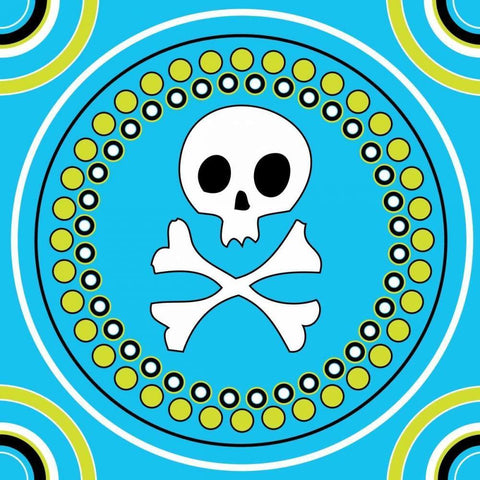 Angst Cerulean V Black Ornate Wood Framed Art Print with Double Matting by ND Art and Design