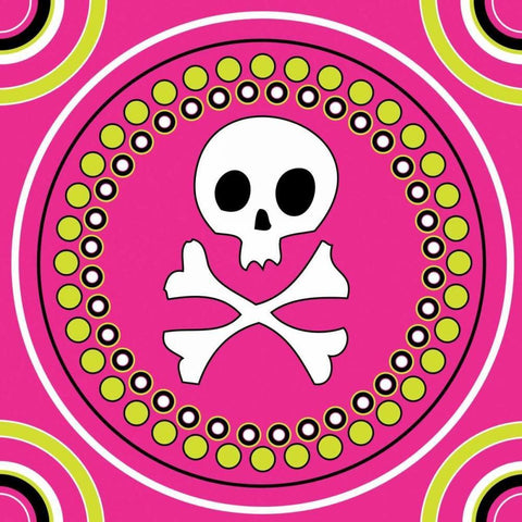 Angst Magenta V Black Ornate Wood Framed Art Print with Double Matting by ND Art and Design