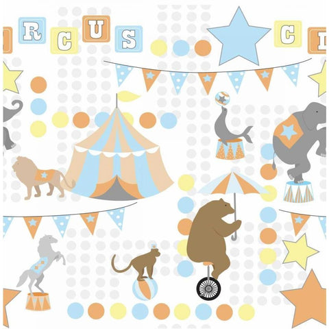 Baby Big Top V Blue White Modern Wood Framed Art Print by ND Art and Design