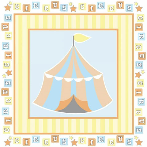Baby Big Top X Blue White Modern Wood Framed Art Print with Double Matting by ND Art and Design