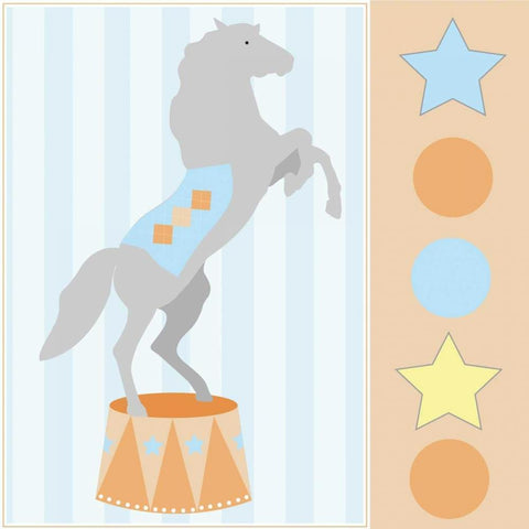 Baby Big Top XI Blue Black Ornate Wood Framed Art Print with Double Matting by ND Art and Design