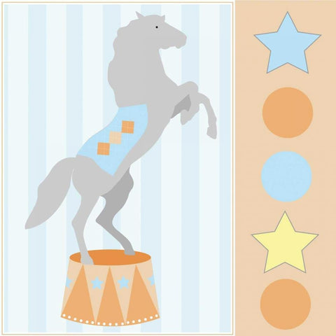 Baby Big Top XI Blue Black Modern Wood Framed Art Print by ND Art and Design