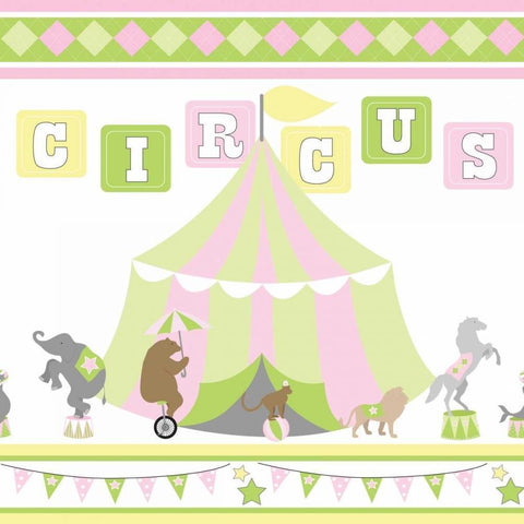 Baby Big Top VII Pink Gold Ornate Wood Framed Art Print with Double Matting by ND Art and Design