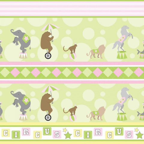 Baby Big Top VIII Pink White Modern Wood Framed Art Print with Double Matting by ND Art and Design