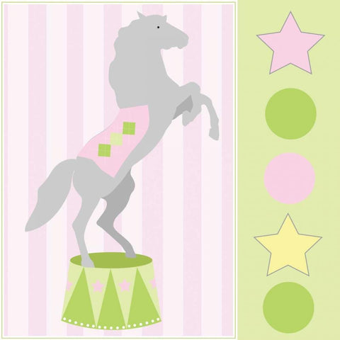 Baby Big Top XI Pink White Modern Wood Framed Art Print with Double Matting by ND Art and Design