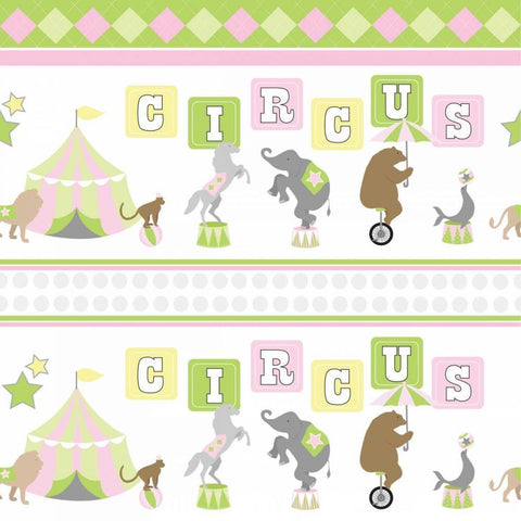 Baby Big Top XII Pink Black Ornate Wood Framed Art Print with Double Matting by ND Art and Design