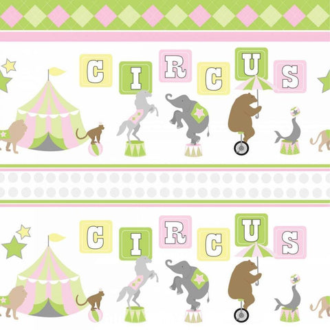 Baby Big Top XII Pink Black Modern Wood Framed Art Print with Double Matting by ND Art and Design