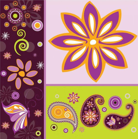 Boho Chic Amethyst XI White Modern Wood Framed Art Print with Double Matting by ND Art and Design