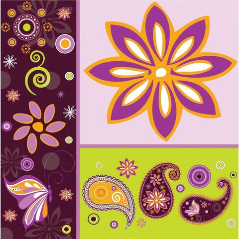 Boho Chic Amethyst XI Gold Ornate Wood Framed Art Print with Double Matting by ND Art and Design