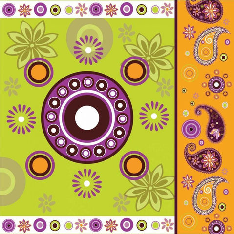 Boho Chic Amethyst XII Black Ornate Wood Framed Art Print with Double Matting by ND Art and Design