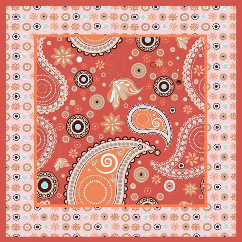 Boho Chic Rust X White Modern Wood Framed Art Print with Double Matting by ND Art and Design