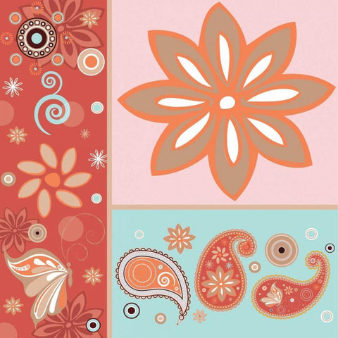 Boho Chic Rust XI Black Ornate Wood Framed Art Print with Double Matting by ND Art and Design