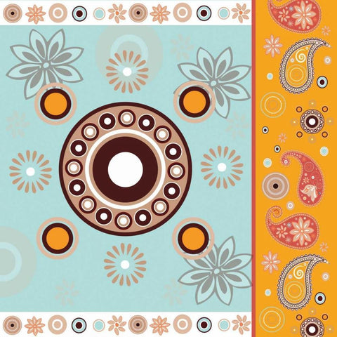 Boho Chic Rust XII Gold Ornate Wood Framed Art Print with Double Matting by ND Art and Design