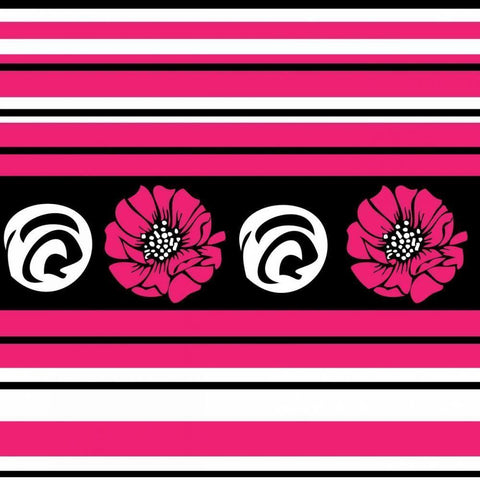Bold Pink Flower II Black Modern Wood Framed Art Print with Double Matting by ND Art and Design
