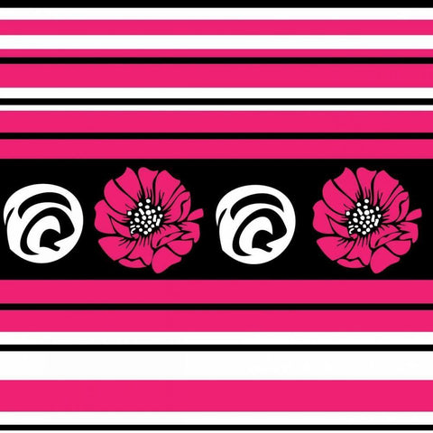 Bold Pink Flower II Black Ornate Wood Framed Art Print with Double Matting by ND Art and Design