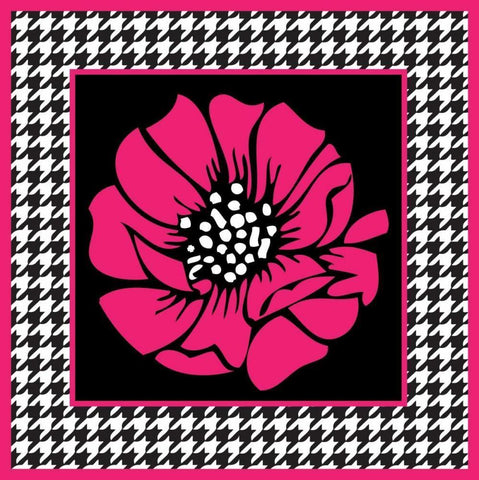 Bold Pink Flower XI Black Ornate Wood Framed Art Print with Double Matting by ND Art and Design