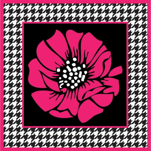 Bold Pink Flower XI Black Modern Wood Framed Art Print by ND Art and Design